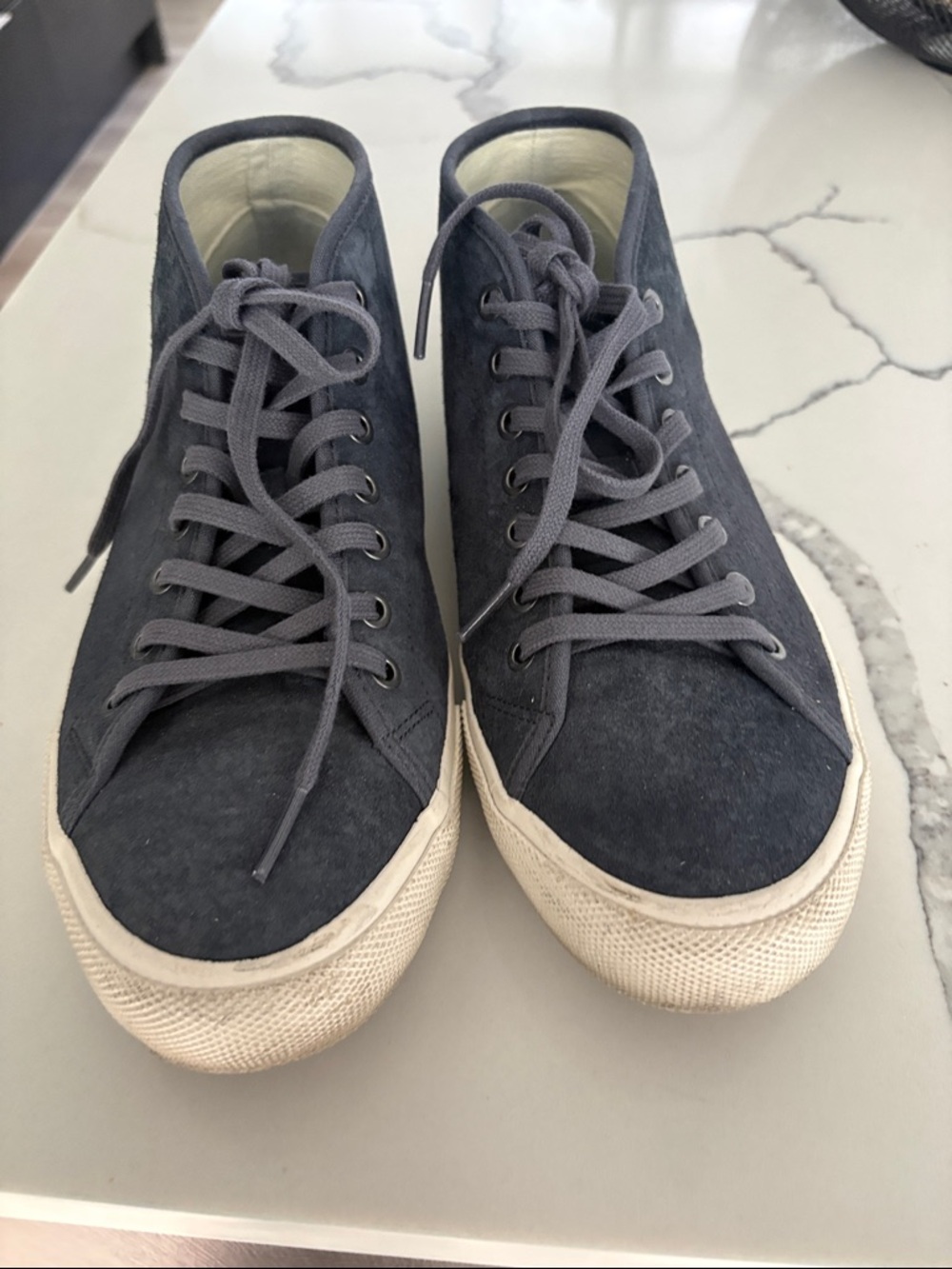 SeaVees Navy Suede High-Top Sneakers with White Sole. Good condition.